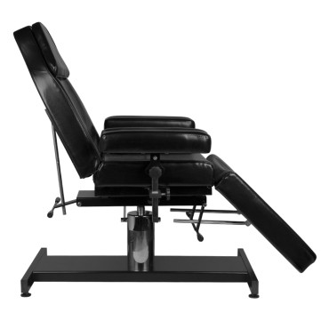 Cadeira de tatuagem profissional PRO INK 210h preta — vista lateral