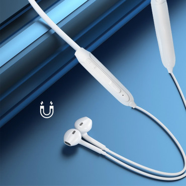 Brezžične slušalke Bluetooth v ušesih Magnetna bela