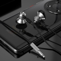 Metal Wired Earphones 3,5 mm Mini Jack Grå
