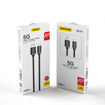 Kabeļu USB kabelis - USB tips C Super Fast Charge 1 m melns
