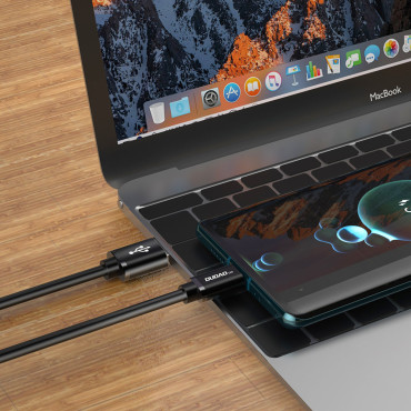 Kabeļu USB kabelis - USB tips C Super Fast Charge 1 m melns
