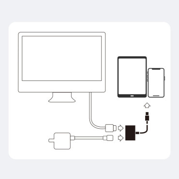Adaptador adaptador com iPhone Relâmpago no HDMI FullHD + Relâmpago Branco
