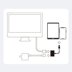 Adapteradapter med iPhone-lightning på HDMI FULLHD + LIGHTNING VIT