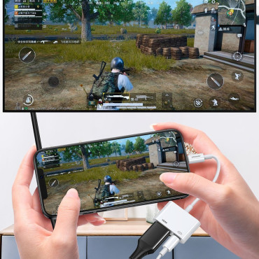 Adaptér adaptér s iPhone bleskem na HDMI fullhd + blesk bílý