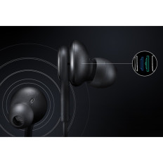 Fones de ouvido seguem 3.5mm mini jack com controle remoto e microfone preto