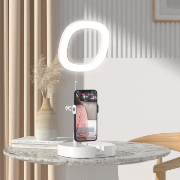 Sats med stativ + LED-ringflashlampa för inspelning av YouTube-filmer TIKTOK WHITE
