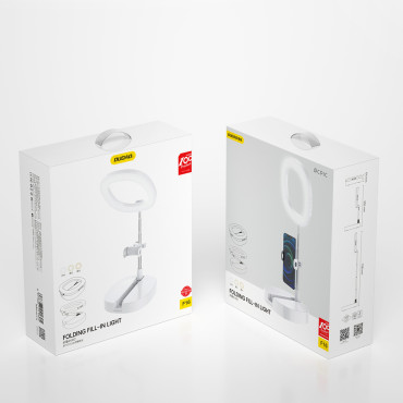 Sats med stativ + LED-ringflashlampa för inspelning av YouTube-filmer TIKTOK WHITE