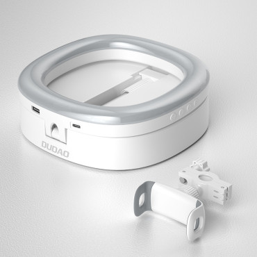 Sats med stativ + LED-ringflashlampa för inspelning av YouTube-filmer TIKTOK WHITE