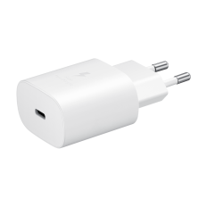 2in1 omrežni polnilnik 25W + kabel USB-C1M kabel bel