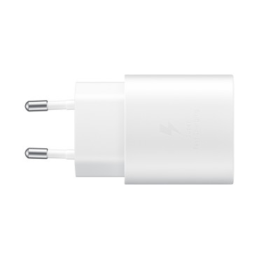 2in1 Nätverksladdare 25W + Kabel USB-C 1m Kabelvit