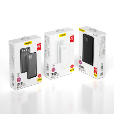 PowerBank K6Pro 10000mAh Universal ar USB-C Microousb zibens melns kabelis