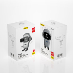 Autohalter mit qi 15w graues drahtloses Ladegerät