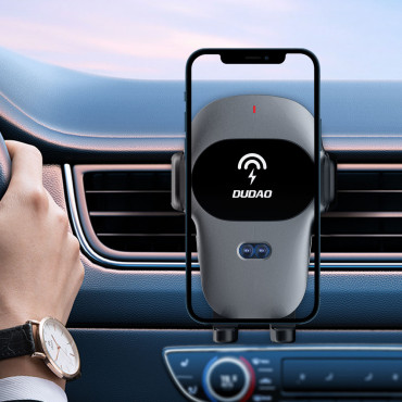 Držalo za avtomobile s Qi 15W Sivi Wireless Charger