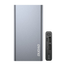 PowerBank 10000mah metāls ar sudraba uzlādes līmeņa indikatoru