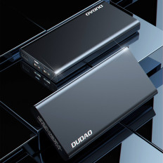 PowerBank 10000mah metāls ar sudraba uzlādes līmeņa indikatoru
