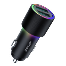 Auto 2x USB nabíjačka s 24W podsvietením čiernej
