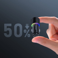 Car 2x USB charger with 24W backlight black