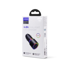 Car 2x USB polnilnik s 24W osvetlitev ozadja črno