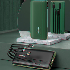 PowerBank 10000MAH K4PRO ar iebūvētiem kabeļiem LED displejs