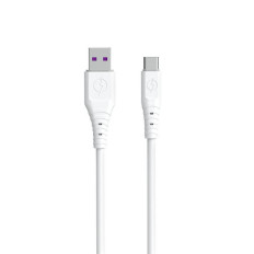 USB elastīgs kabelis - USB-C 6A 1m balts
