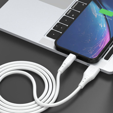 USB elastīgs kabelis - USB-C 6A 1m balts