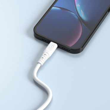 USB elastīgs kabelis - USB-C 6A 1m balts