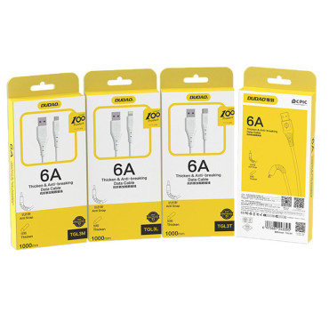 Cabo flexível USB - USB-C 6A 1M Branco