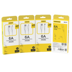 USB elastīgs kabelis - USB-C 6A 1m balts