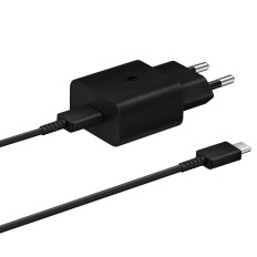 USB-C 15W PD AFC + USB-C-kabelska črna