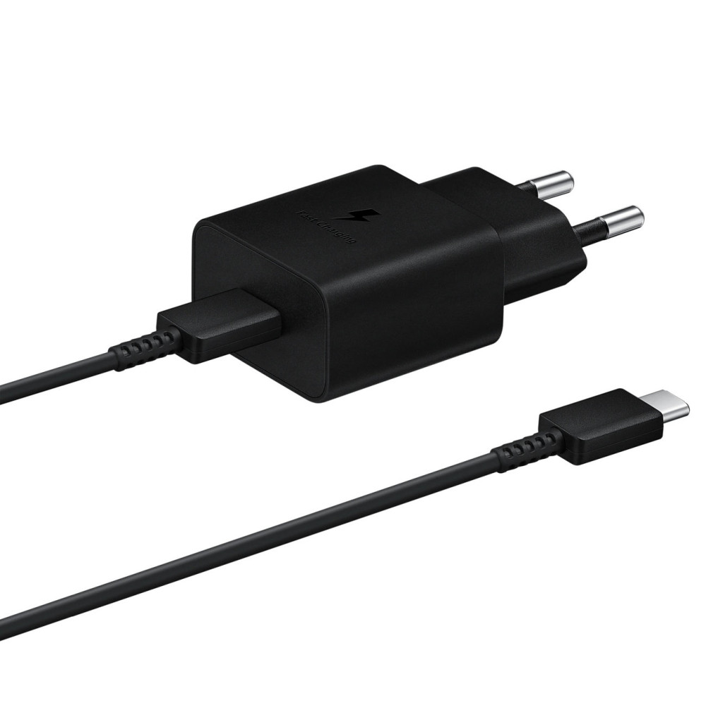 USB-C 15W PD AFC + USB-C-kabelska črna