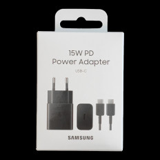 USB-C 15W PD AFC + USB-C-kabelska črna