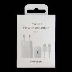USB-C 15W PD AFC tinklo įkroviklis + USB-C kabelis baltas