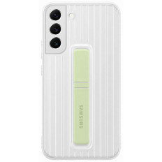 Case ar stendu par Galaxy S22 aizsargājošu stāvošu baltu