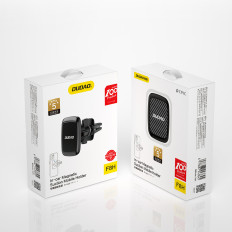 Magnetische auto handvat op de F8H-telefoon op een zwarte ventilatierooster