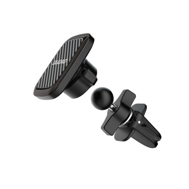 Magnētiskā auto rokturis uz F8H telefona uz melna ventilācijas režģa