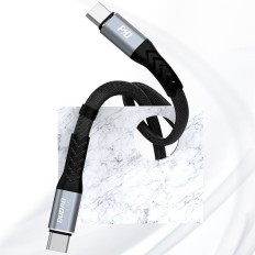 Kabel-Flachdraht-Tinking USB-C - USB-C L10C PD 100W 23cm schwarz