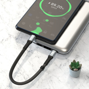 Kabel-Flachdraht-Tinking USB-C - USB-C L10C PD 100W 23cm schwarz