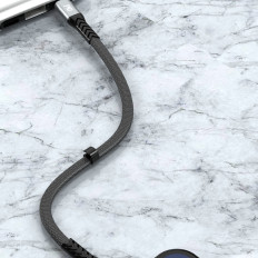 Cable plano cable corto a iPhone USB-C - Lightning L10P PD 20W 23cm negro