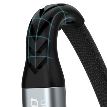 Cable plano cable corto a iPhone USB-C - Lightning L10P PD 20W 23cm negro