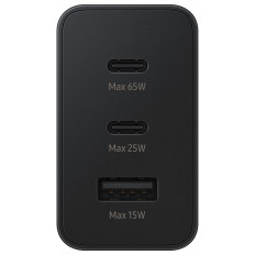 Tinklo krautuvas 2x USB C ir 1X USB PPS PD 65W QC 3.0 AFC FCP juoda