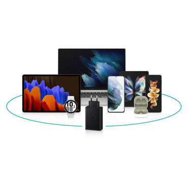 Tīkla iekrāvējs 2x USB-C un 1x USB PPS PD 65W QC 3.0 AFC FCP Black