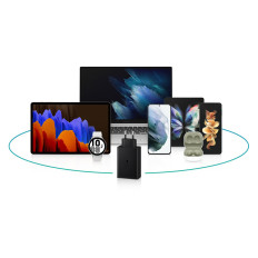 Nettverkslaster 2x USB-C og 1X USB PD PD 65W QC 3.0 AFC FCP svart