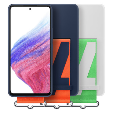 Case Pouch met riem voor Galaxy A53 5G riem siliconen cover wit