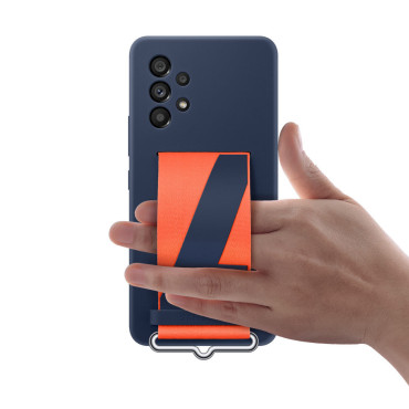 Prípadové puzdro s remeňom pre Galaxy A53 5g popruh silikónový kryt námorníctva