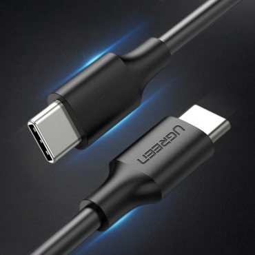 Kabeļu USB-C kabelis uzlādēšanai un datu pārsūtīšanai 3A 2m melns
