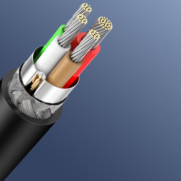 Kabeļu USB-C kabelis uzlādēšanai un datu pārsūtīšanai 3A 2m melns