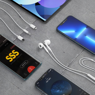 Slušalke v ušesih za iPhone s strelo X14prol-W1 vtič