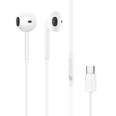Cuffie in-ear x3c con un connettore USB-C su bianco