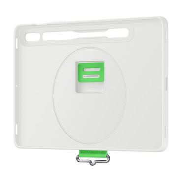 Caso para Galaxy Tab S8 com cinto e lugar para tampa de estilete branco