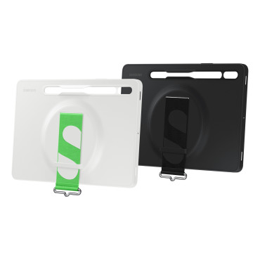 Caso para Galaxy Tab S8 com cinto e lugar para tampa de estilete branco